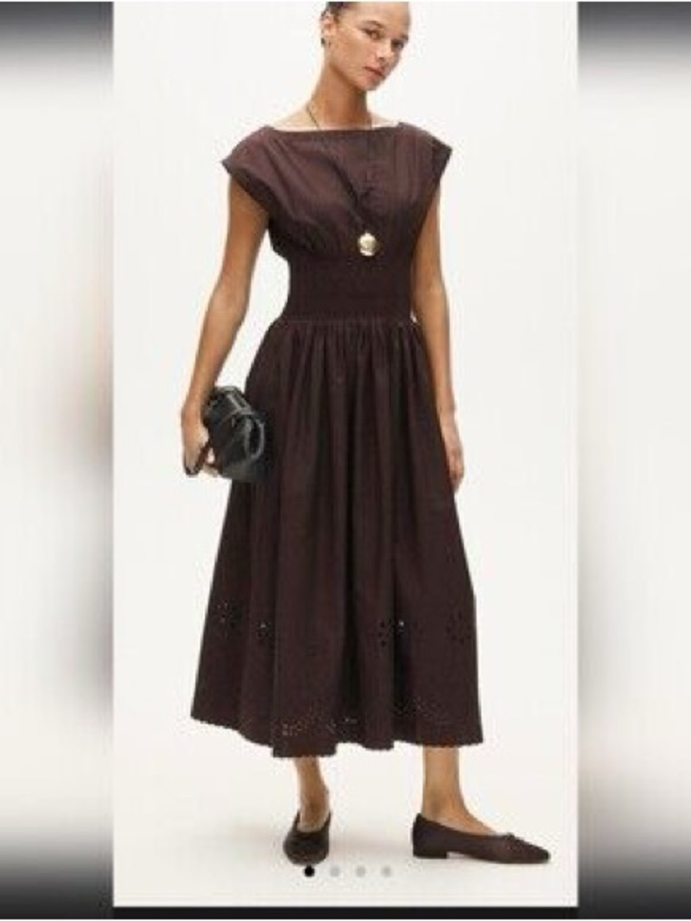 J Crew Smocked Eyelet Hem Dress MT